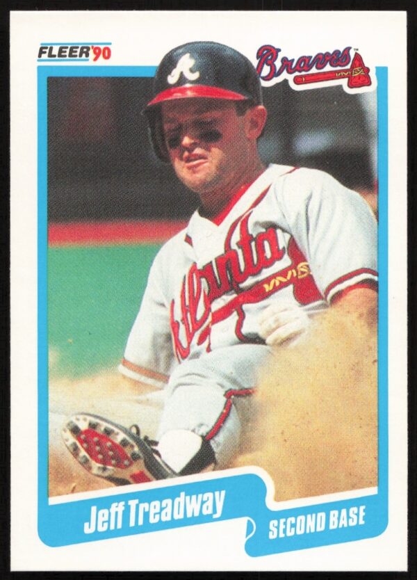 Front view of 1990 Fleer baseball card featuring Jeff Treadway, card #598.