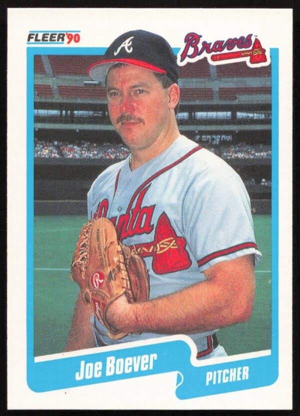 Joe Boever pitching pose on 1990 Fleer Card #577, St. Louis Cardinals.