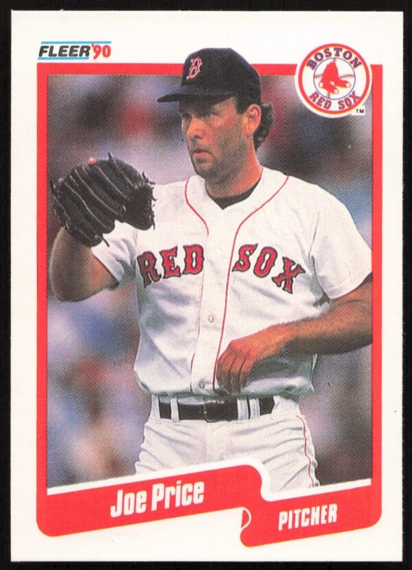 1990 Fleer Baseball Card Joe Price #282, featuring iconic game action pose.