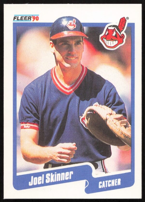 Front of 1990 Fleer baseball card featuring Joel Skinner, card number 501.
