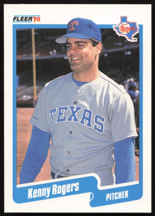 Kenny Rogers 1990 Fleer Baseball Card #311 featuring player portrait and uniform.