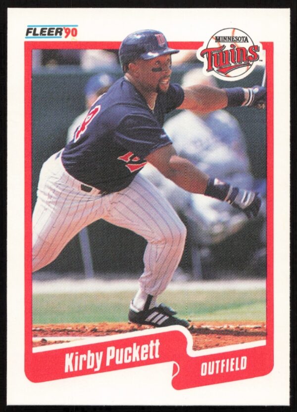Kirby Puckett 1990 Fleer #383 Baseball Card Front - Minnesota Twins Outfielder