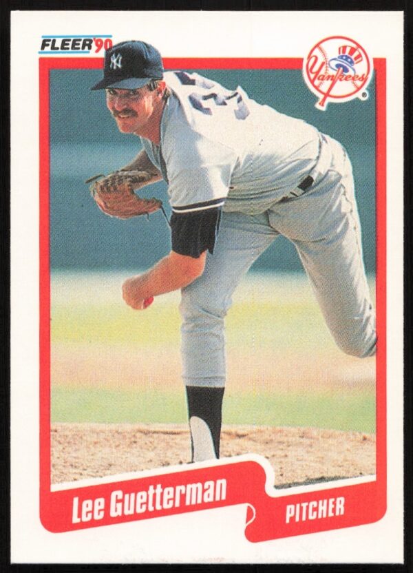 Lee Guetterman 1990 Fleer Yankees Baseball Card #443 Front