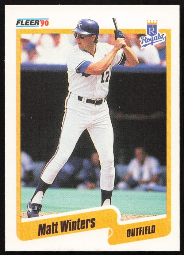 Matt Winters 1990 Fleer Rookie Card #124 Baseball Collectible Front Image.
