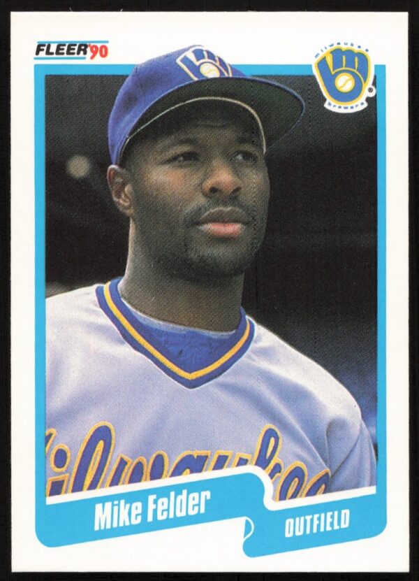 Mike Felder 1990 Fleer Baseball Card #321 in Brewers Uniform.