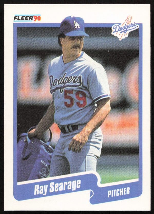 Front view of 1990 Fleer Ray Searage baseball card in Pirates uniform.