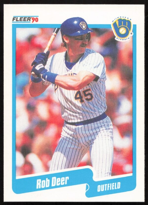 Rob Deer 1990 Fleer Baseball Card #320, featuring iconic batting stance.