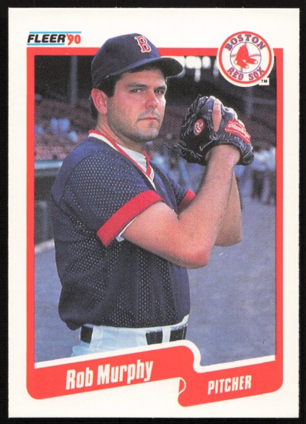 1990 Fleer Baseball Card #281 featuring Rob Murphy in uniform, front view.