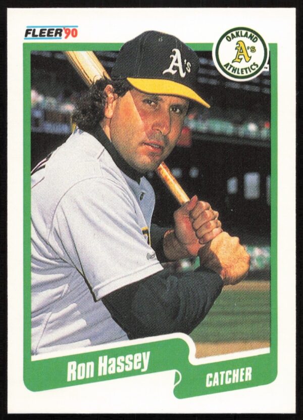 1990 Fleer baseball card featuring Ron Hassey in MLB uniform, card number 8.