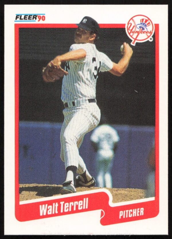 1990 Fleer Walt Terrell baseball card #457, featuring him pitching in uniform.