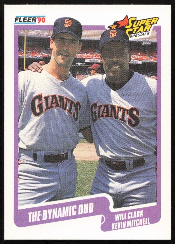 1990 Fleer Card #637: Will Clark and Kevin Mitchell, San Francisco Giants Stars.