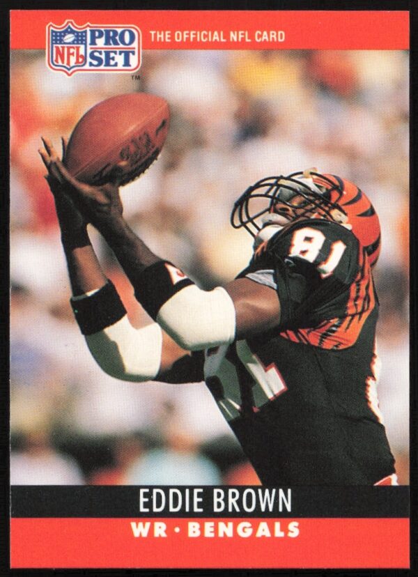 Eddie Brown 1990 Pro Set Football Card #61, Cincinnati Bengals Wide Receiver.