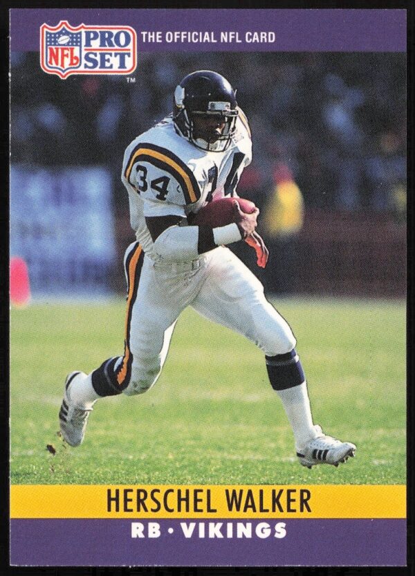 Herschel Walker 1990 Pro Set Football Card #197 highlighting NFL star in action.