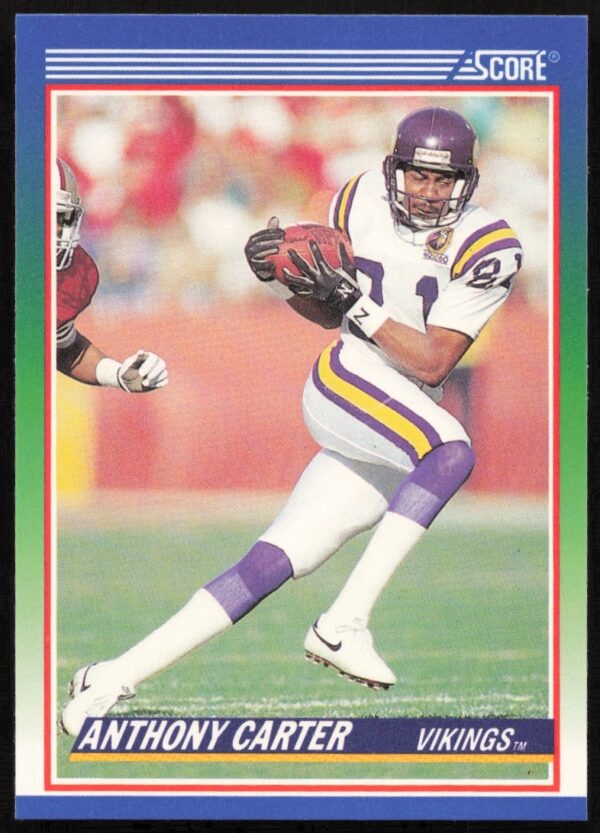 1990 Score Football Card #345 featuring Anthony Carter, Minnesota Vikings wide receiver.