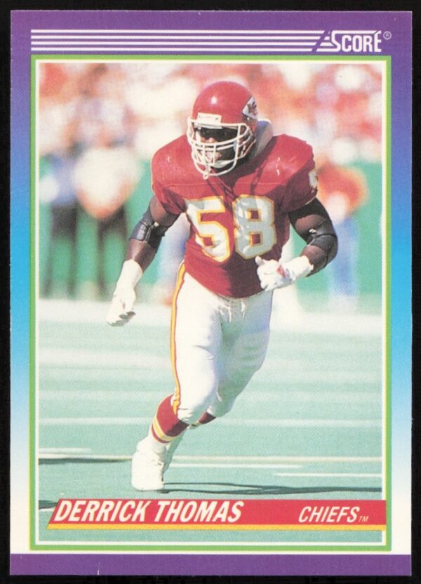 Derrick Thomas 1990 Score Football Card #500, Kansas City Chiefs Legend.