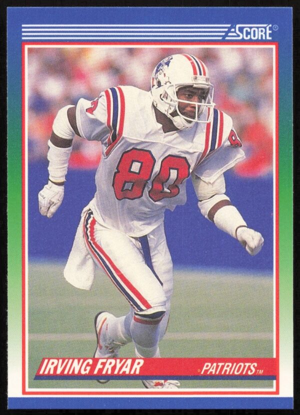 Irving Fryar 1990 Score Card #344, featuring action pose and team uniform.