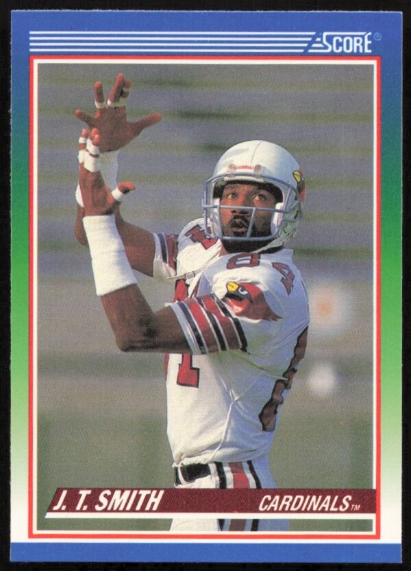 1990 Score Football Card #347: J.T. Smith in action.