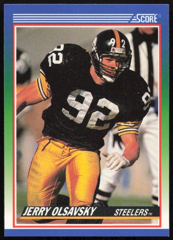 Jerry Olsavsky 1990 Score Card #367, Pittsburgh Steelers Action Shot.