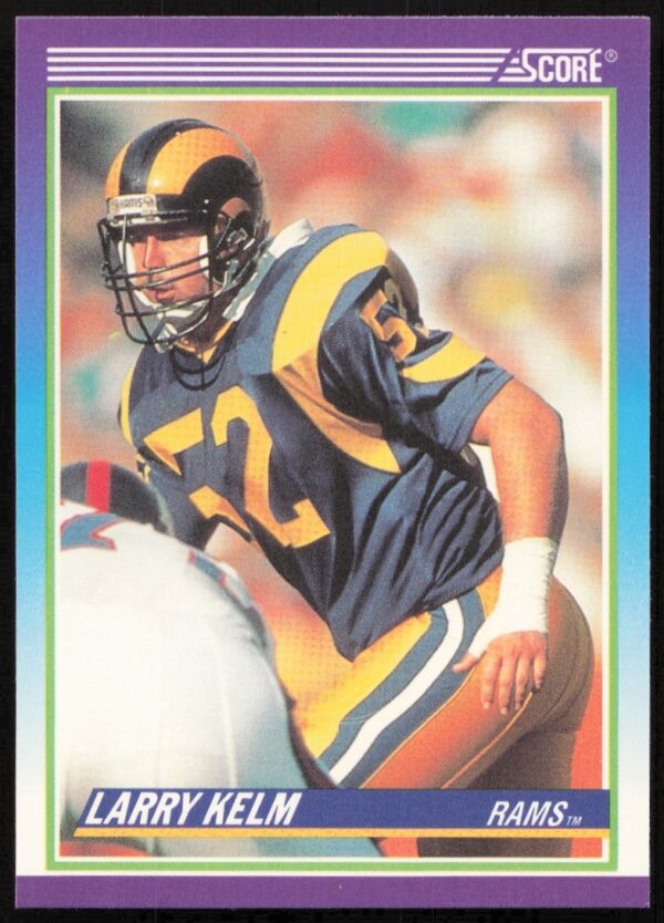 1990 Score Football Card Larry Kelm #503 in Action, Los Angeles Rams.