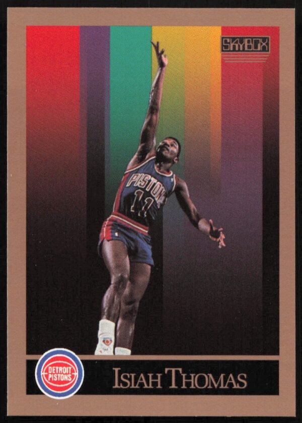 Isiah Thomas 1990 SkyBox Card #93, Front View, NBA Legend Detroit Pistons.