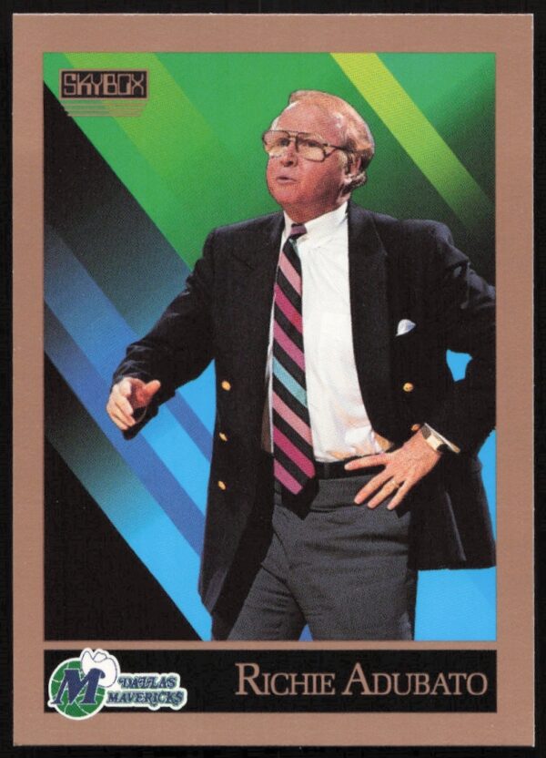 Front view of 1990 Richie Adubato SkyBox basketball card #306.