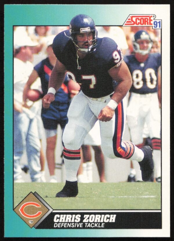 Front of 1991 Score Supplemental football card featuring Chris Zorich, #68T.