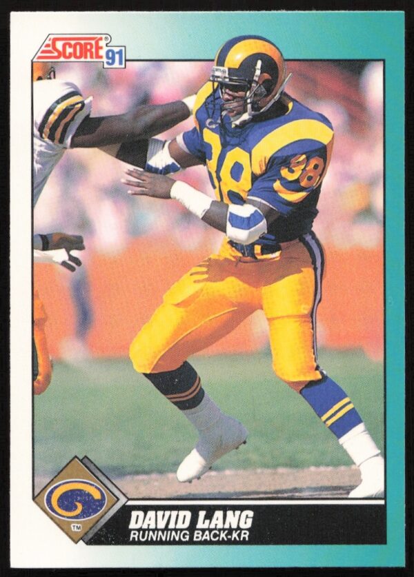 David Lang 1991 Score #100T Football Card Front - Action Shot
