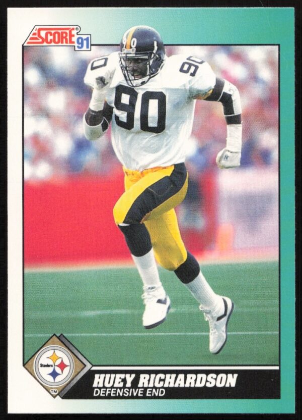 1991 Score Football Card featuring Huey Richardson in rookie year gear, #58T, front view.