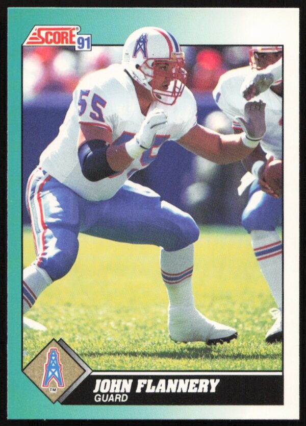 John Flannery 1991 Score Trading Card #52T, showing his game-time action and athletic stance.