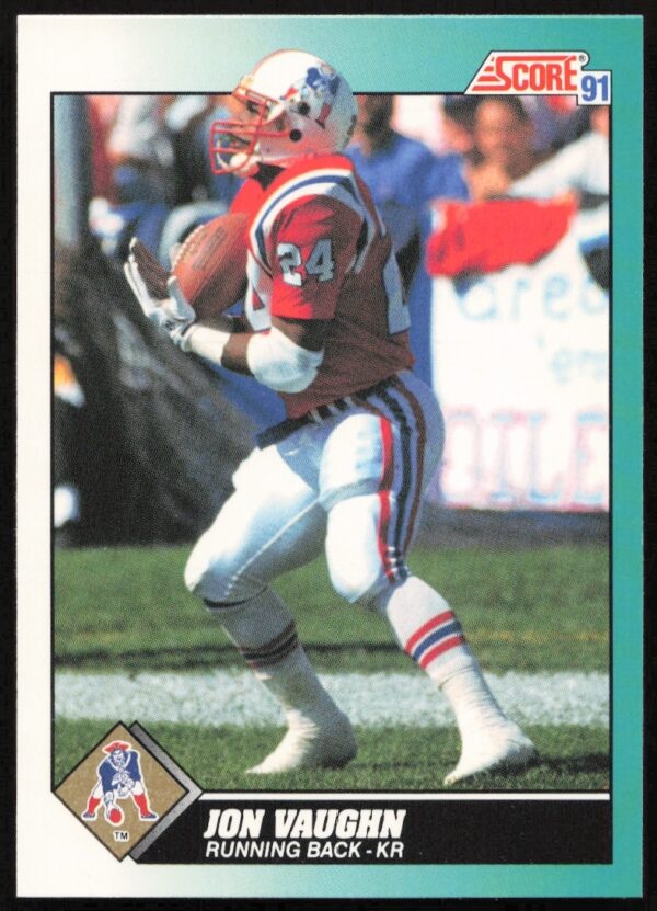 Jon Vaughn 1991 Score Supplemental #103T NFL Card Front - Dynamic Action Shot