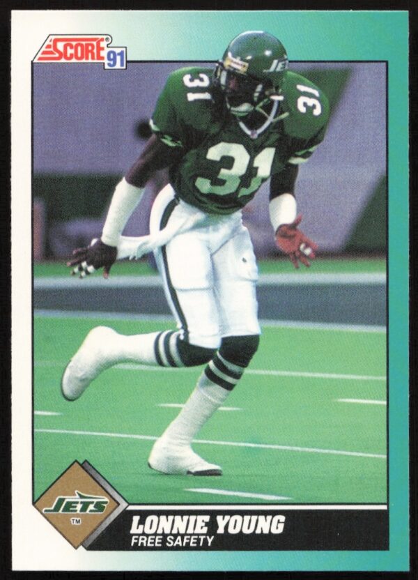 1991 Score Trading Card of Lonnie Young, #13T, showcasing athletic prowess.