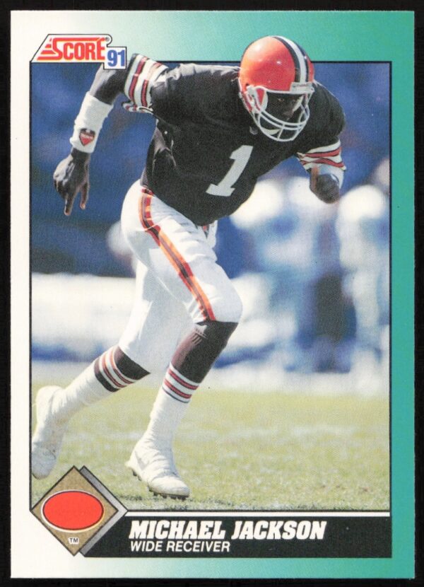 1991 Score NFL Michael Jackson rookie card, Supplemental #66T, showing him in team uniform.