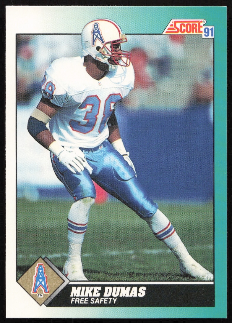 Mike Dumas 1991 Score Card #87T, Houston Oilers Defensive Back.