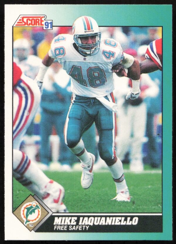 Mike Iaquaniello 1991 Score card, Detroit Tigers pitcher mid-pitch, card #22T.