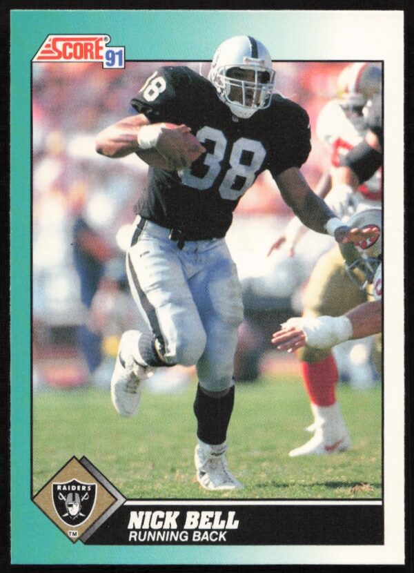 1991 Nick Bell Score Supplemental Football Card #26T Front - Action Shot