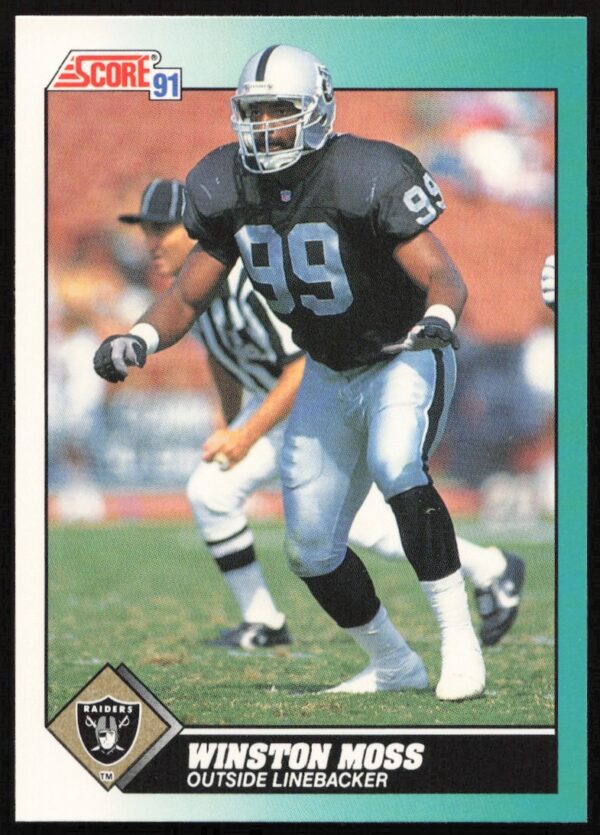 Front view of 1991 Score Supplemental Card #38T featuring Winston Moss in NFL attire.