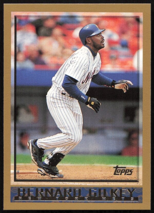 Bernard Gilkey 1998 Topps card #153 showing him in uniform on the field.
