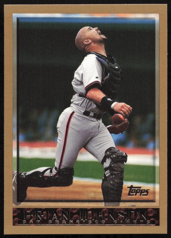 Brian Johnson 1998 Topps Baseball Card #407 - Giants Catcher in Action.