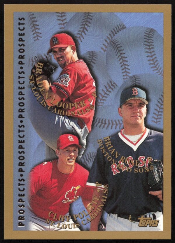 1998 Topps Baseball Card: Prospects Rose, Looper, Politte - Collectible #485 Front Image.