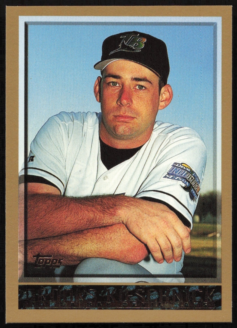 Front of 1998 Topps #472 baseball card featuring Brooks Kieschnick in action.