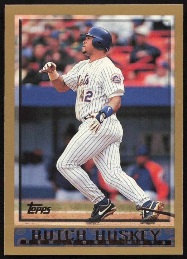 Butch Huskey 1998 Topps #68 Baseball Card, Mets Uniform, Action Shot.