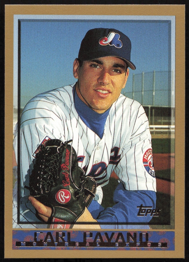 Carl Pavano 1998 Topps Rookie Card #458, Montreal Expos Pitcher.