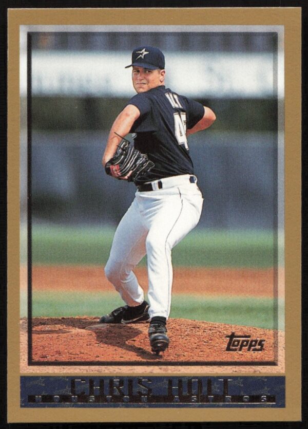 Chris Holt pitching, 1998 Topps #373, Houston Astros.