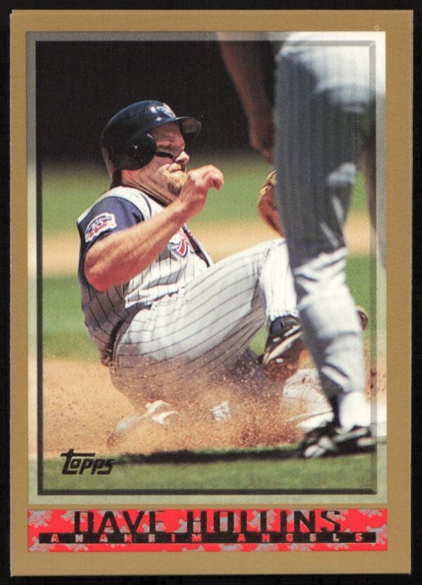 Front of 1998 Topps baseball card featuring Dave Hollins, card #53.