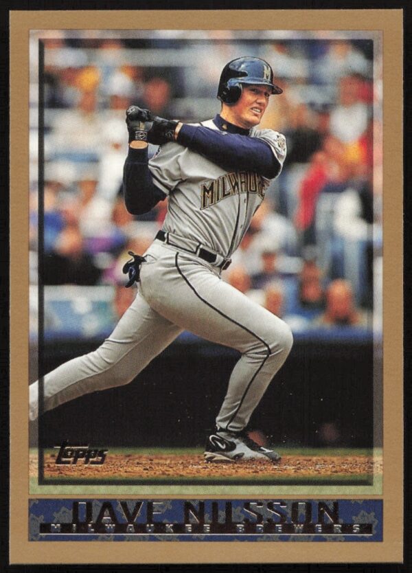 Dave Nilsson 1998 Topps #355 Baseball Card Front Image, MLB Action Pose.