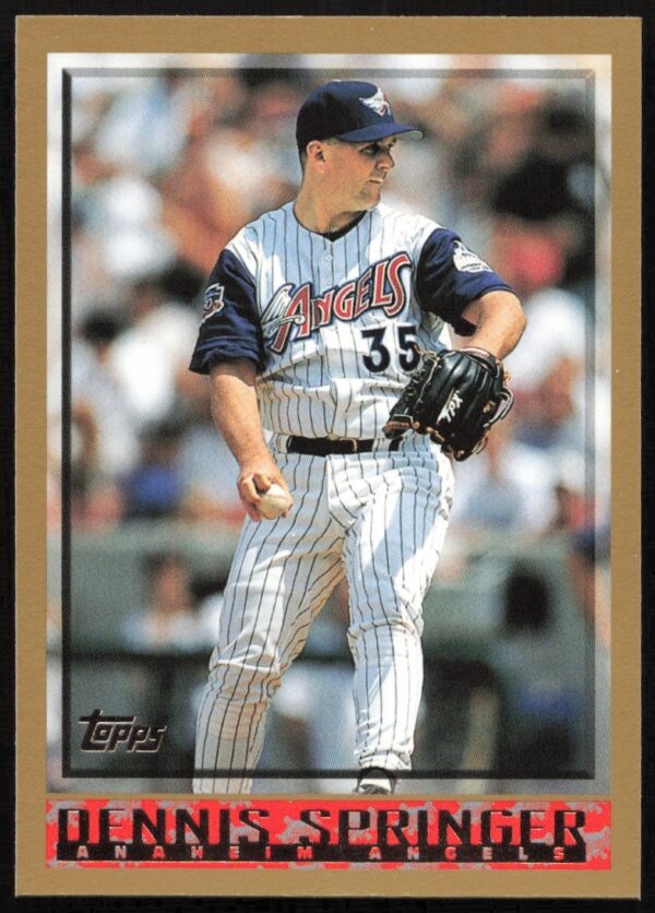Dennis Springer 1998 Topps Card #243, showcasing pitcher in uniform.