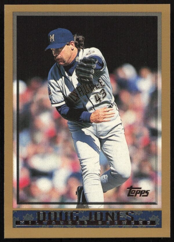 Doug Jones 1998 Topps card #138, veteran pitcher in action, baseball card front.