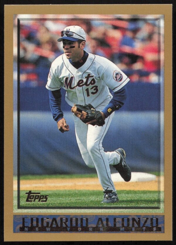 Edgardo Alfonzo 1998 Topps Card #89, New York Mets Infielder in Action.