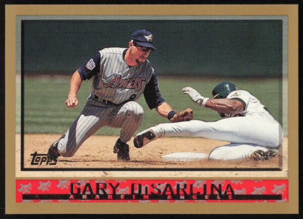 Front view of 1998 Topps Baseball Card of Gary DiSarcina, number 44.