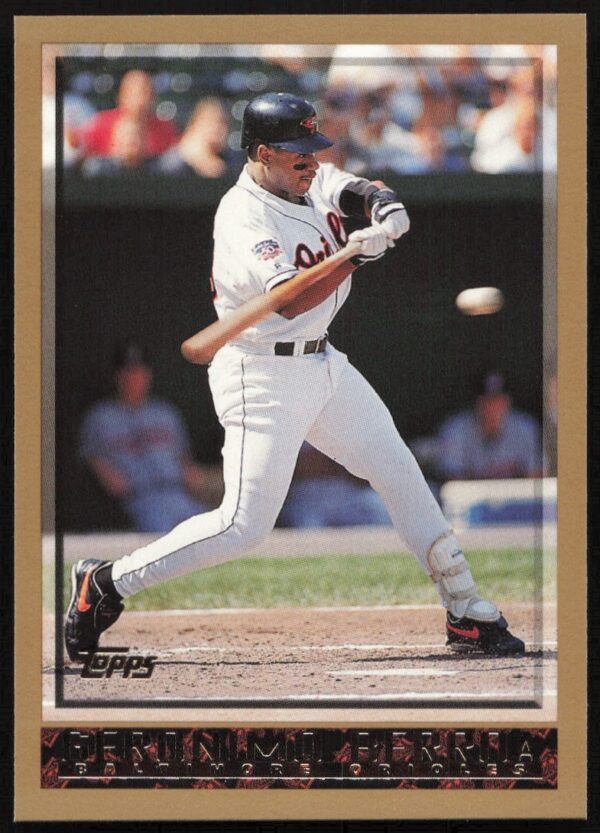 Geronimo Berroa 1998 Topps baseball card #363 featuring dynamic game action.